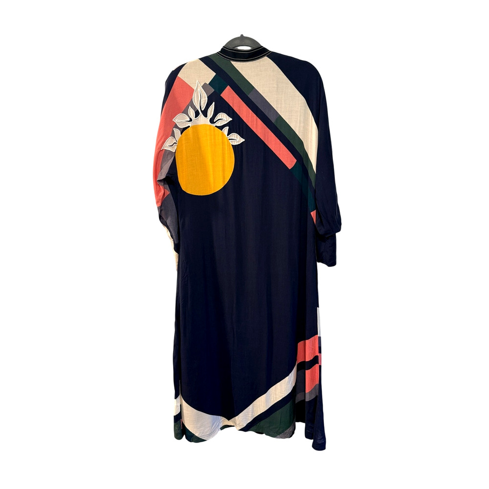Tory Burch 6 Scarf Print Embroidered Shirt Dress $598 Rope Belt Long Sleeve Midi - Picture 4 of 13